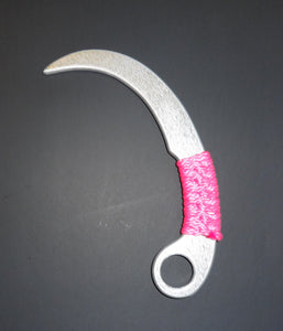 Aluminum Training Knife Karambit Wrapped Grip Pink Silat Kali Arnis Escrima