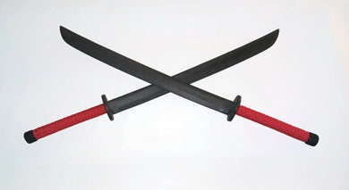 Set of 2 Samurai Sword Wakizashi Bokken Practice Training EDO Katana