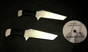 Aluminum Training Knives Airborne Ranger Self Defense Practice Metal Blade DVD
