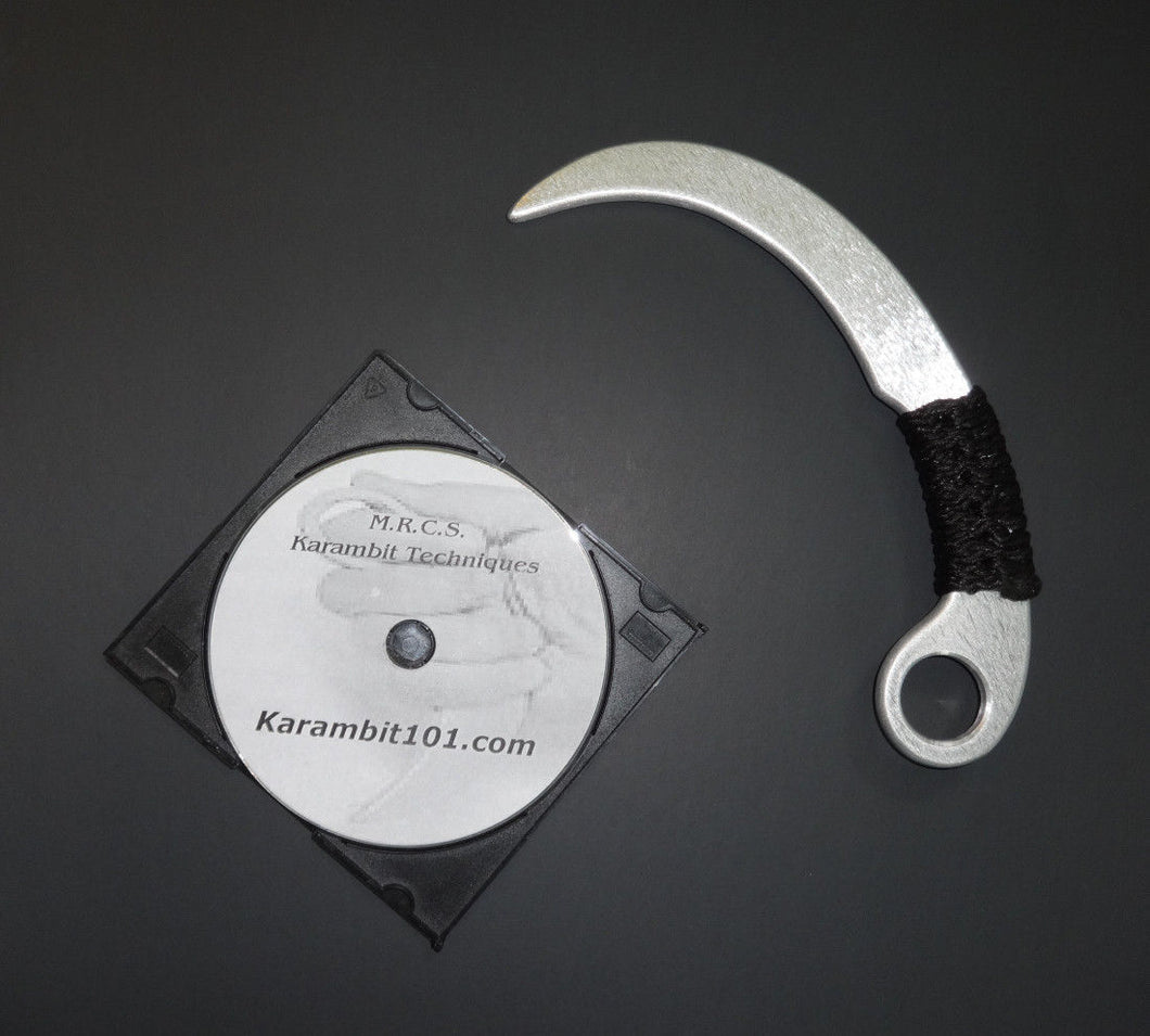 Aluminum Training Knife Karambit BLACK Instruction DVD Kali Arnis Escrima