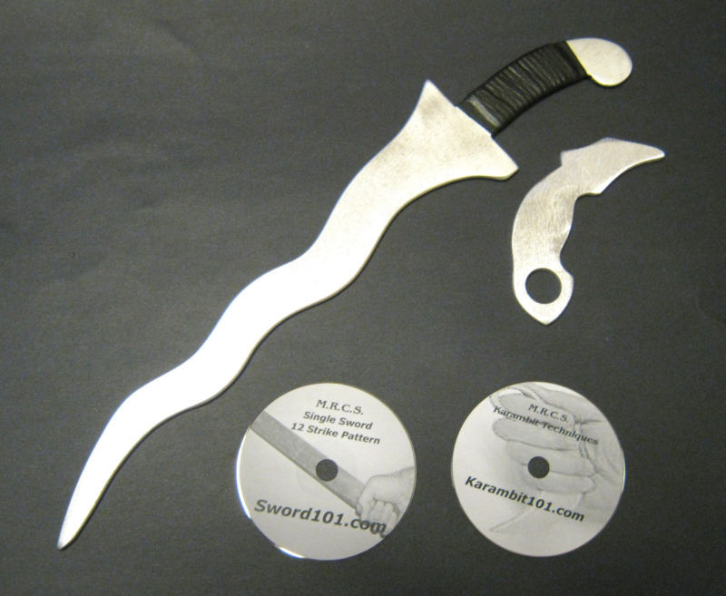 Metal Sword Training Knives Kris Karambit Aluminum Martial Arts Training DVD