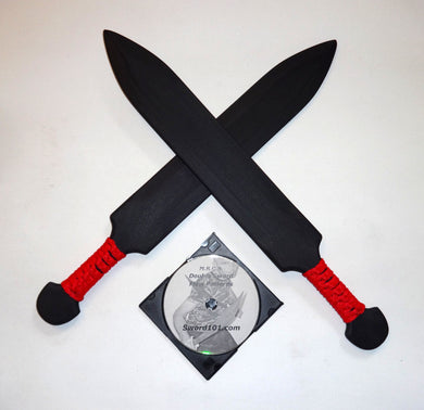 Glaive Swords Egyptian Training Red Pair Polypropylene Double Sword Techniques DVD