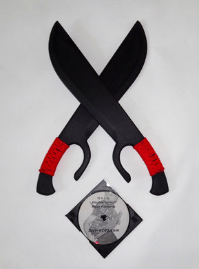 Polypropylene BUTTERFLY SWORDS KUNG FU PRACTICE SHAOLIN KARATE TRAINING SWORD RED DVD