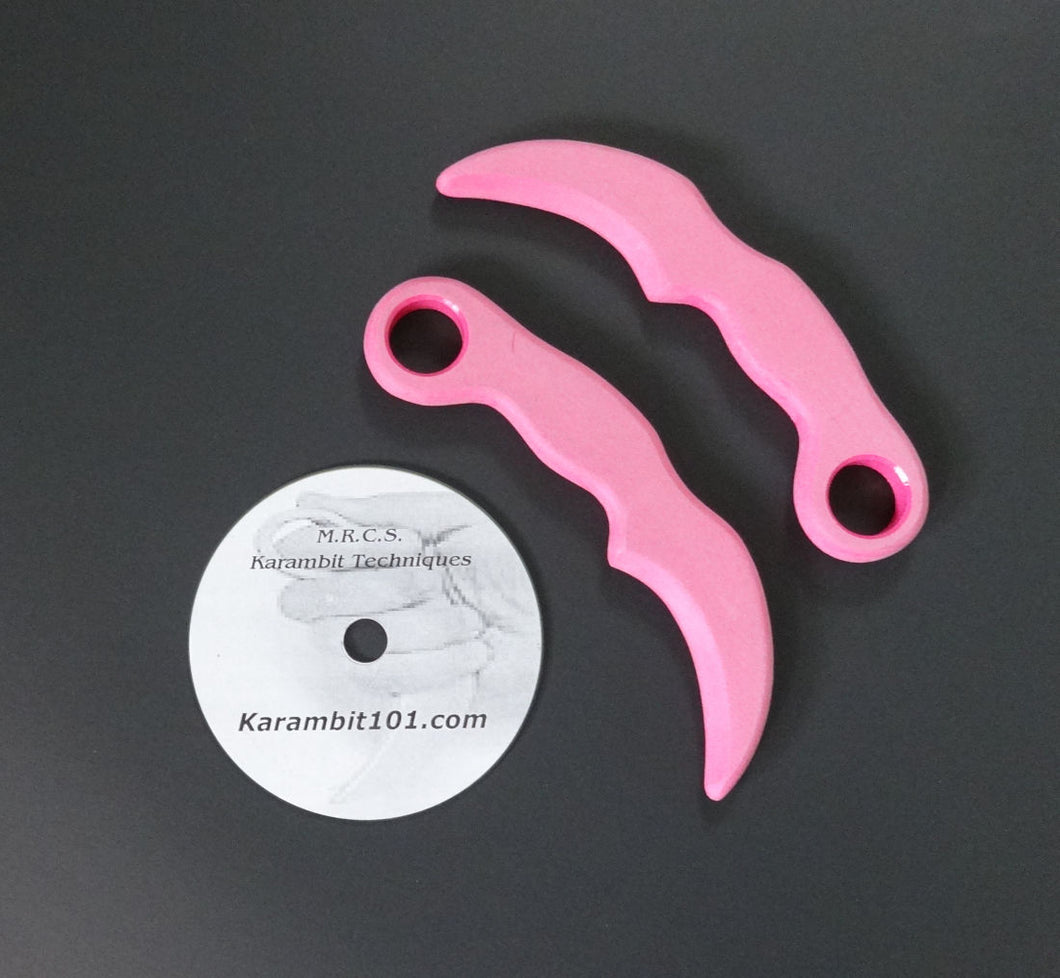 Polypropylene Pink Tactical Karambit Training Knives Knife Fighting DVD Martial Art