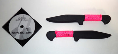 Tanto Kalaj Kutter Polypropylene Pink Tactical Training Knives Knife Fighting DVD Defense
