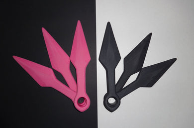 Pink Polypropylene Black Kunai Knives Training Shinobi Naruto Ninja