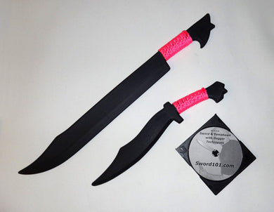 PINK PHILIPPINES Polypropylene TRAINING PRACTICE SWORD MORO DAGGER DVD VIDEO