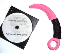 Pink Karambit Practice Silat Trainer Defense Polypropylene MMA Knife Training Fighting DVD