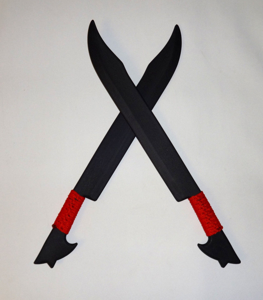 Philippines Martial Arts Training Polypropylene Practice Swords Pair Knife Red Filipino Pinuti
