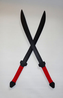 Krabi Krabong Polypropylene Swords Pair Muay Thai Banshay Bokator Red
