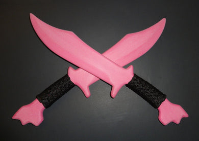 Pink Training Fighter Pair Double Polypropylene Daggers Knives Knife SF Tactical Wrapped