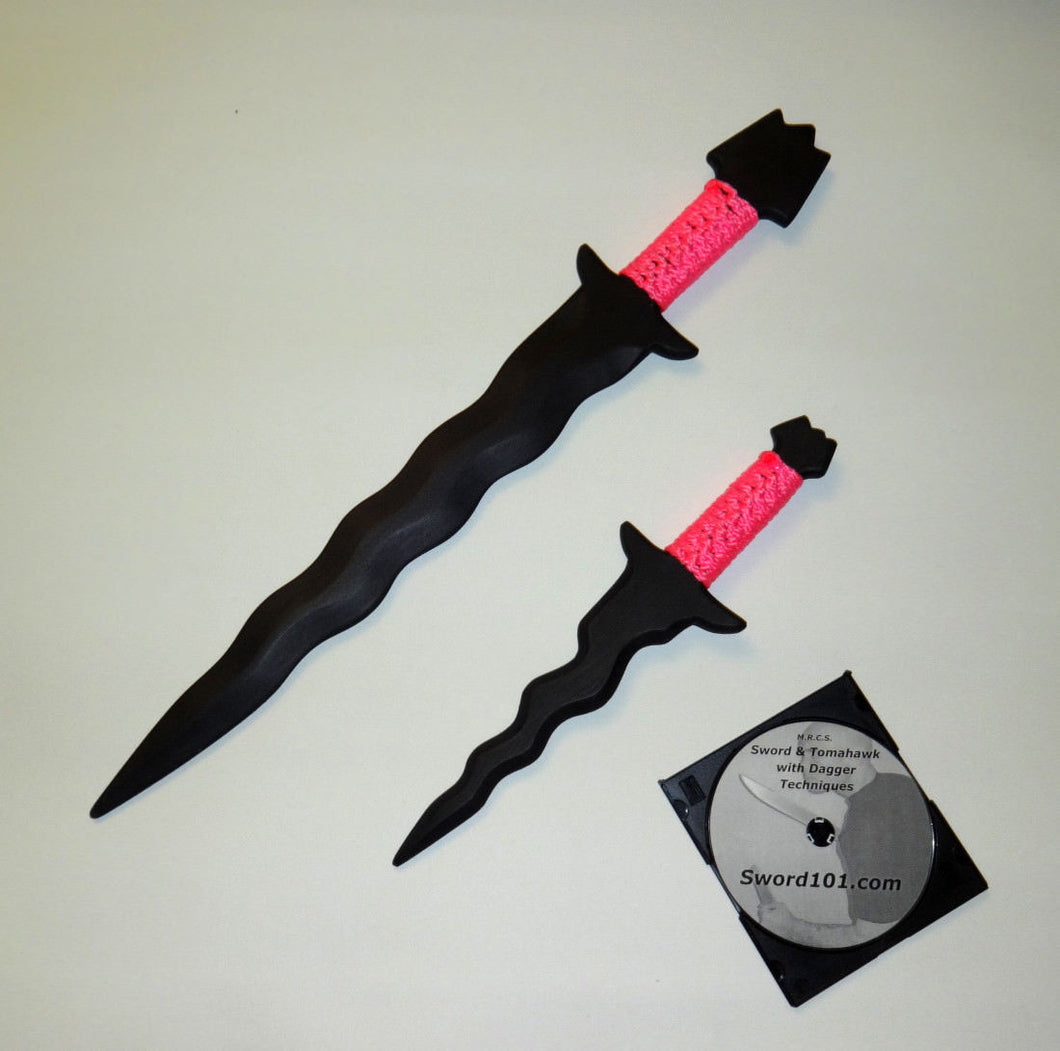 Keris Training Kris Polypropylene Sword Tactical Kris Dagger Knife Instruction DVD Pink