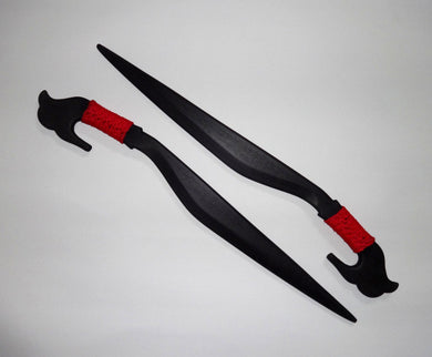 Philippines Lahot Training Polypropylene Pair Swords Moro Knives Kalaj Kutter Red