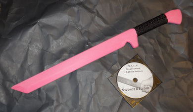 Pink Ninja Training Sword Polypropylene Martial Arts Practice DVD Trainer