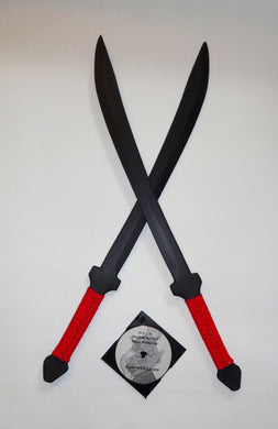 Krabi Krabong Polypropylene Training Swords Polypropylene Daab Knife Instruction DVD Red