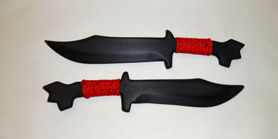 Training Fighter Pair Double Polypropylene Daggers Knives Knife SF Tactical Red Wrapped