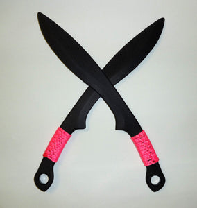 Practice Kukri Training Swords Polypropylene Karambit Ring Pink Trainer Pair Knives Kali Arnis
