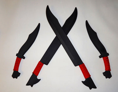 RED Philippine Bolo Swords Pair Polypropylene Training Filipino Knives Kali Ronin Combo