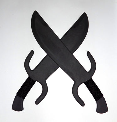 Training Kung Fu Butterfly Polypropylene Swords Black Knives Pair Shaolin Wing Chun Trainer