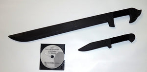 Black Training Sword Tactical Polypropylene Dagger Instruction Knife Fighting Techniques DVD