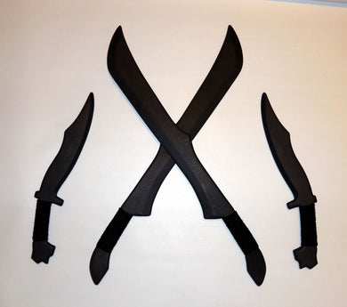 Scimitar Flow Polypropylene Practice Swords Training Filipino Knives Kali Ronin Black