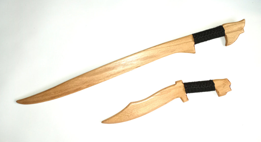Wooden Philippines Pinuti Filipino Kali Bolo Knife Sword Dagger set