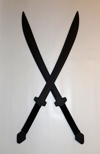 Krabi Krabong Swords Polypropylene Pair Muay Thai Set Dual Twin Banshay Bokator Black