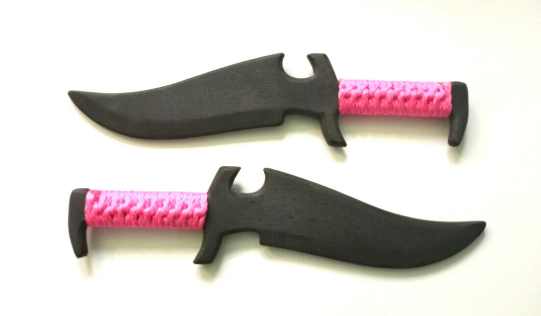 TRAINING PRACTICE KNIVES Martial Arts Combat Kempo Pink Double Dagger NO STEEL