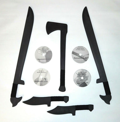 Polypropylene Sword Tomahawk Dagger Martial Arts Training DVD Karate Knife Defense MMA