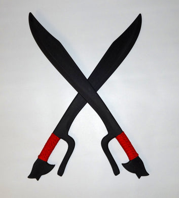 Set of 2 Ginunting Black Practice Swords Polypropylene Training Samurai